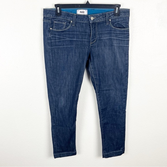 PAIGE Skyline Ankle Peg Dark Wash Jeans, Size 32 - Picture 1 of 13